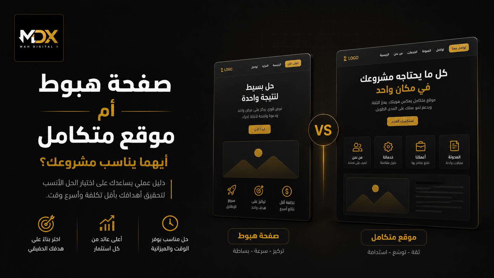 صفحة هبوط أم موقع متكامل؟ أيهما يناسب مشروعك